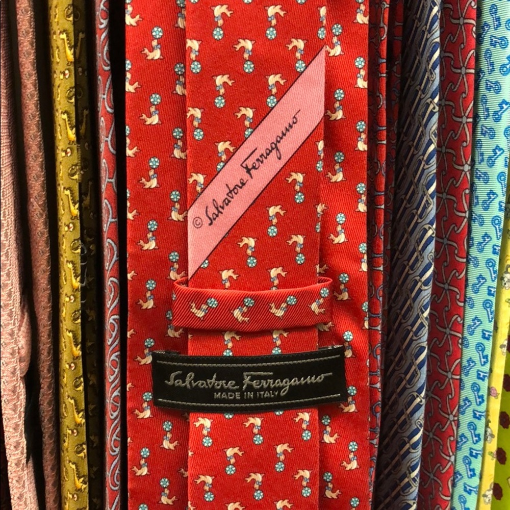 Salvatore Ferragamo tie - red, white, and blue